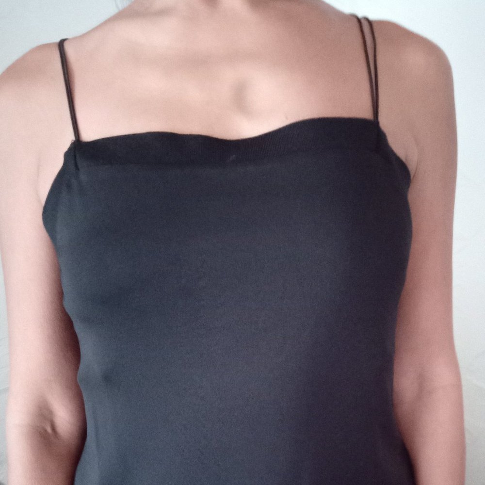 Express black T string top